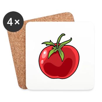 Tomate Tomaten Strauchtomaten Gewächshaus Gemüse - Untersetzer (4er-Set) - Weiß - Vorne