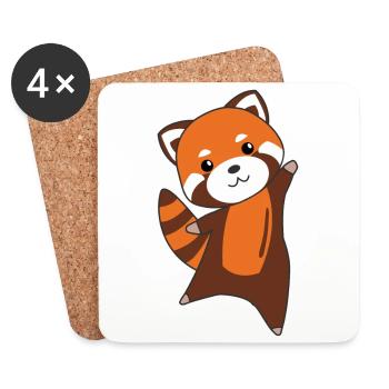 Roter Panda süße Tiere für Kinder Kawaii - Coasters (set of 4) - white - Front