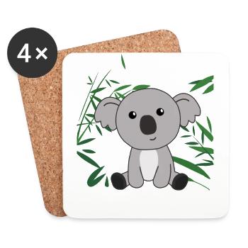 Koala im Bambus süße Tiere für Kinder Koalabär - Coasters (set of 4) - white - Front