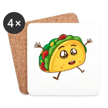 Happy Taco - Untersetzer (4er-Set) - Weiß - Vorne