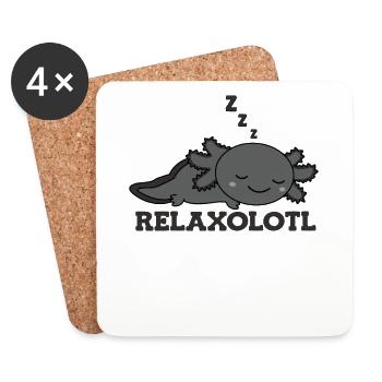 Relaxolotl Axolotl Liebhaber süße Tiere relaxen - Dessous de verre (lot de 4) - blanc - Devant