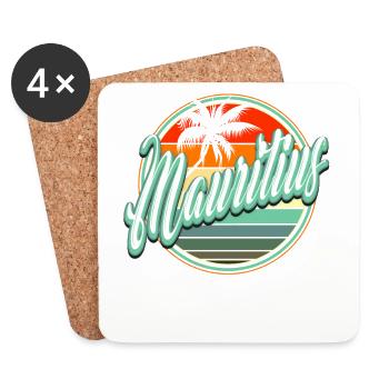 SommerStrandurlaub - Mauritius - Untersetzer (4er-Set) - Weiß - Vorne