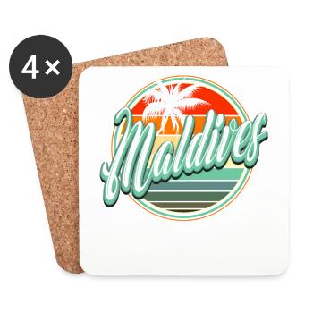Summer Beach Holiday - Maldives - Coasters (set of 4) - white - Front