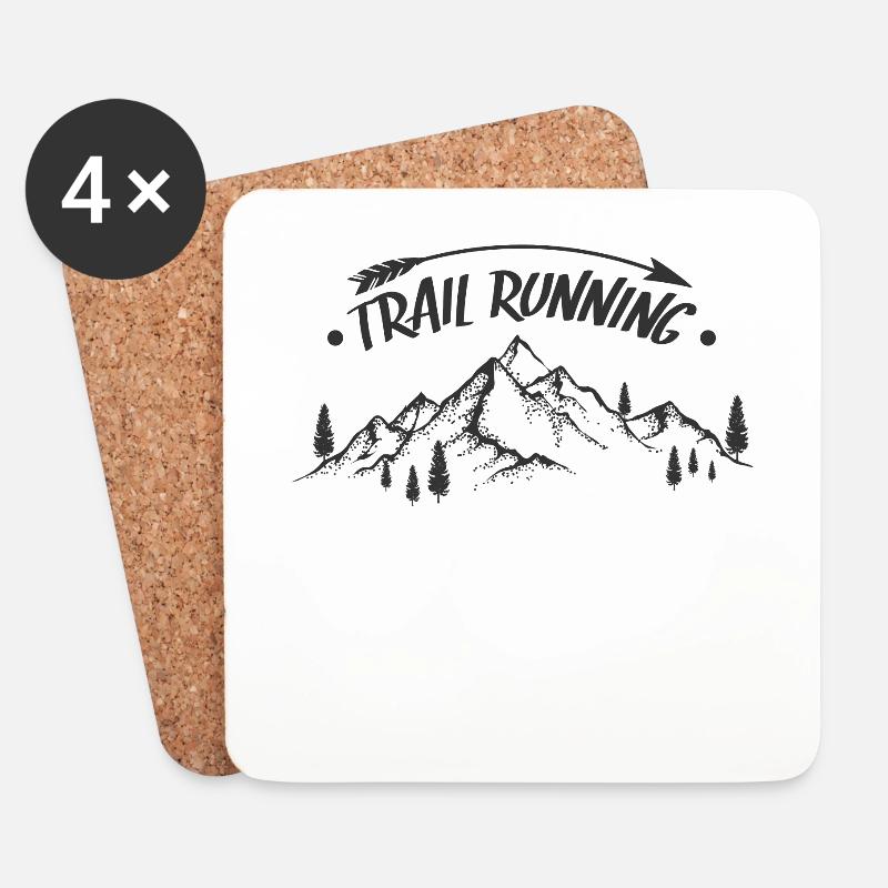 Joggen Trail Running - Untersetzer (4er-Set) - Weiß