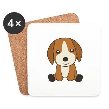 Dog Beagle puppy cute dogs for children - Coasters (set of 4) - white - Front