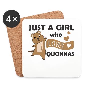 Quokkas pour les filles qui aiment le quokka - Dessous de verre (lot de 4) - blanc - Devant