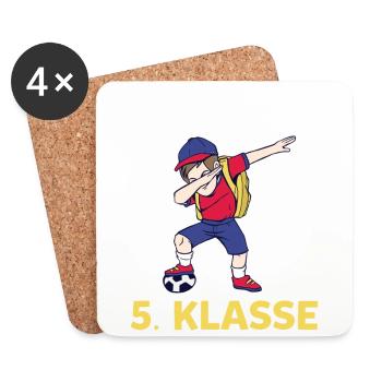 Aufstieg 5. Klasse Grundschule Schulkind Schüler F - Untersetzer (4er-Set) - Weiß - Vorne