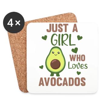 Juste une fille qui aime les avocats, les avocats doux - Dessous de verre (lot de 4) - blanc - Devant
