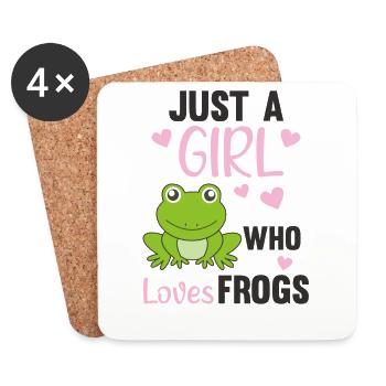 Just a girl who loves Frogs süßer Frosch - Untersetzer (4er-Set) - Weiß - Vorne