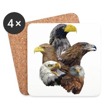 red kite - Coasters (set of 4) - white - Front