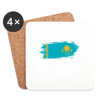 Kazakhstan - Dessous de verre (lot de 4) - blanc - Devant