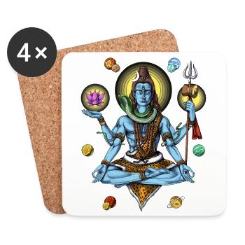 Shiva Psychedelic Meditation - Coasters (set of 4) - white - Front