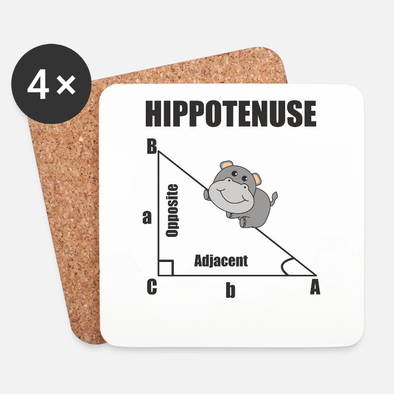 Nerd Geometrie Hippotenuse Hypotenuse Mathe - Untersetzer (4er-Set) - Weiß