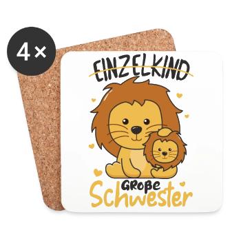 I'm going to be big sister 2022 for siblings - Coasters (set of 4) - white - Front