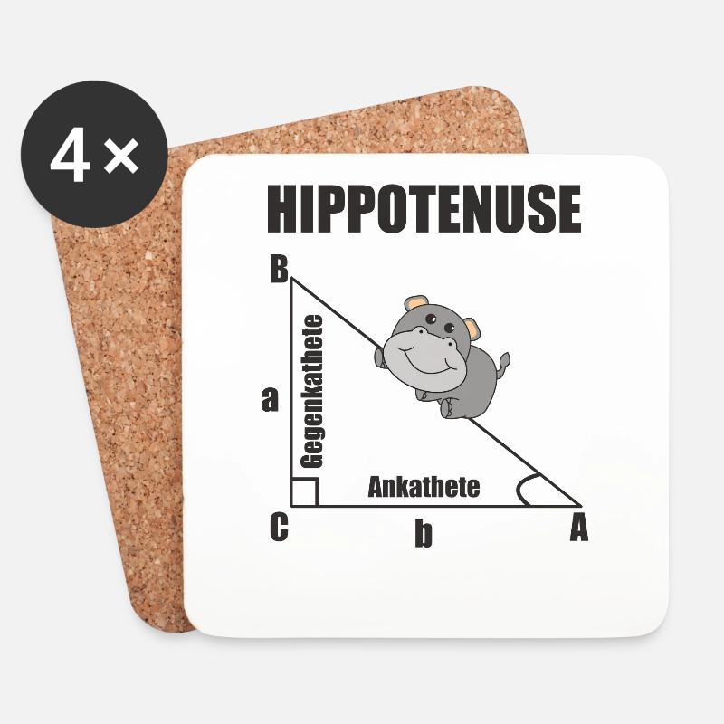 Nerd Geometrie Hippotenuse Hypotenuse Mathe - Untersetzer (4er-Set) - Weiß