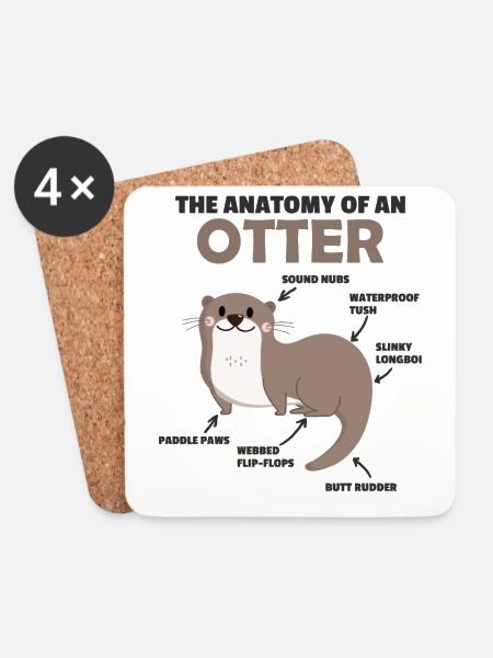 süße Otter Erklärung Anatomy of an Otter - Untersetzer (4er-Set) - Weiß
