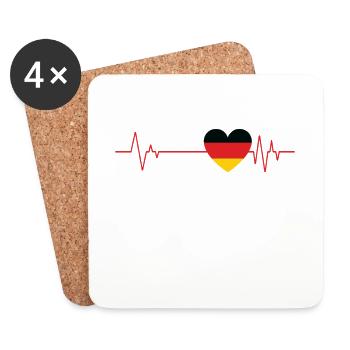 Herzschlag Deutschland - Dessous de verre (lot de 4) - blanc - Devant
