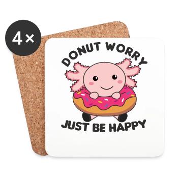Süßes Axolotl lustige Tiere in Donut pink - Untersetzer (4er-Set) - Weiß - Vorne