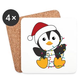 Penguin Christmas Snow Winter Animals Penguins - Coasters (set of 4) - white - Front