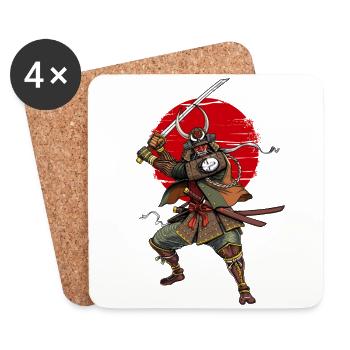 Samurai Warrior Demon Oni - Coasters (set of 4) - white - Front