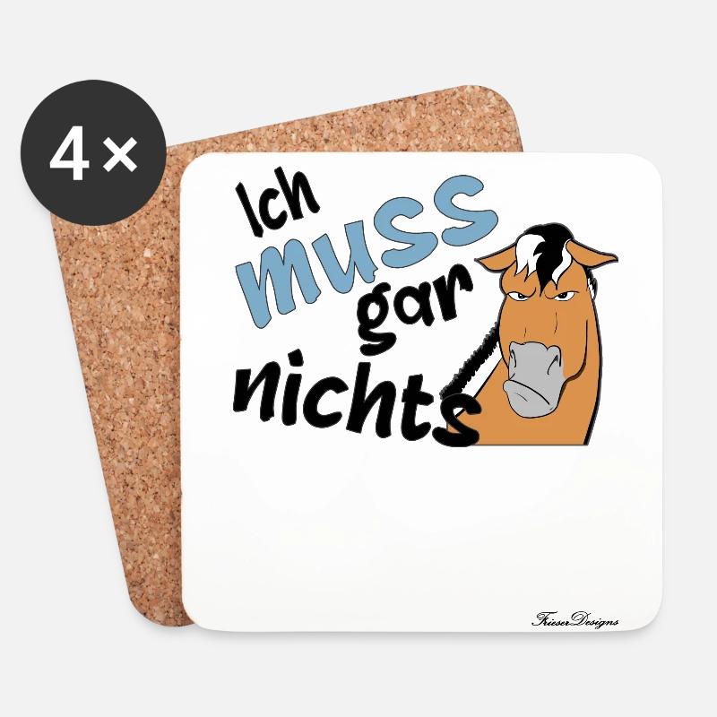 Fjordpferd muss gar nichts - Untersetzer (4er-Set) - Weiß