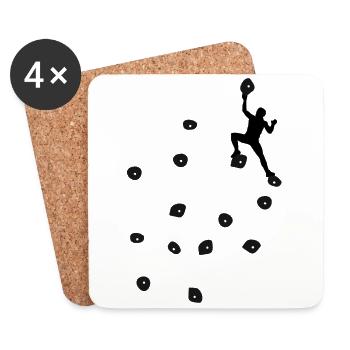Bouldering Climbing Black Boulder Handles Man - Coasters (set of 4) - white - Front