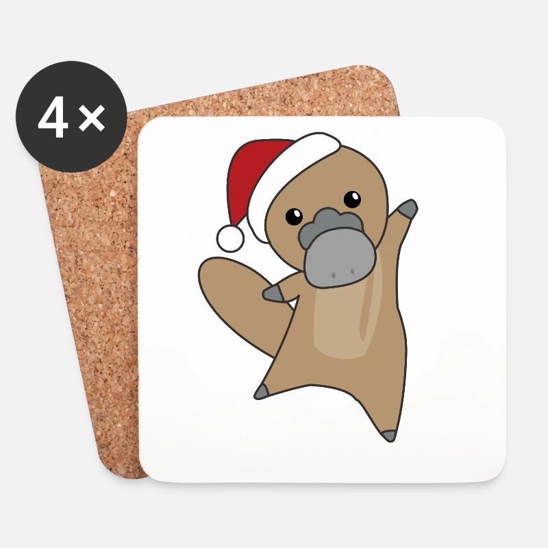 Schnabeltier Weihnachten Schnabeltiere süße Tiere - Untersetzer (4er-Set) - Weiß