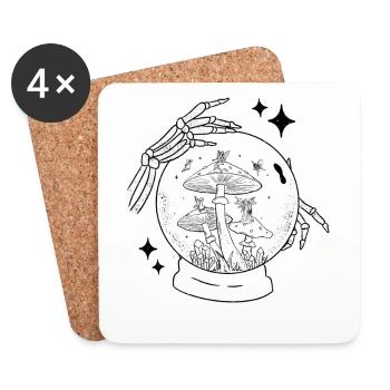 Fairycore Aesthetic Fairy Crystal Ball Fortune Teller - Coasters (set of 4) - white - Front