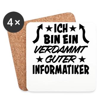 Informatiker Lustig Spruch Programmierer Geschenk - Untersetzer (4er-Set) - Weiß - Vorne