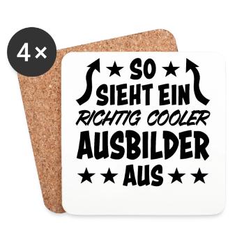 Ausbilder Lustiger Spruch Beruf Kollegen Geschenk - Untersetzer (4er-Set) - Weiß - Vorne