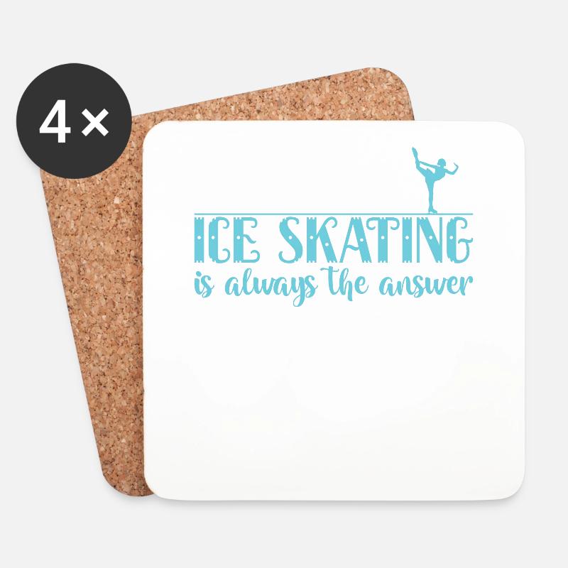 Ice Skating is always the Answer Eis - Untersetzer (4er-Set) - Weiß