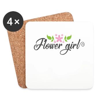 Flower Girl Hochzeit Mädchen Mädchen - Untersetzer (4er-Set) - Weiß - Vorne