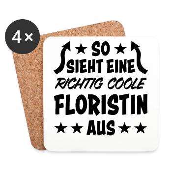 Floristin Lustige Spruch Floristik Blumen Geschenk - Untersetzer (4er-Set) - Weiß - Vorne