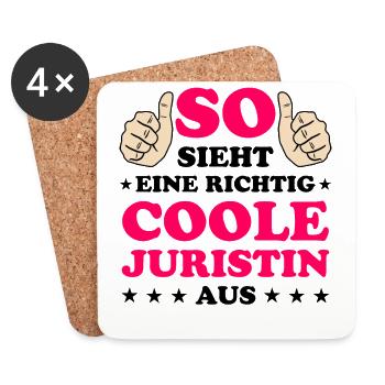 Juristin Jura Lustiger Spruch Jura Beruf Geschenk - Untersetzer (4er-Set) - Weiß - Vorne
