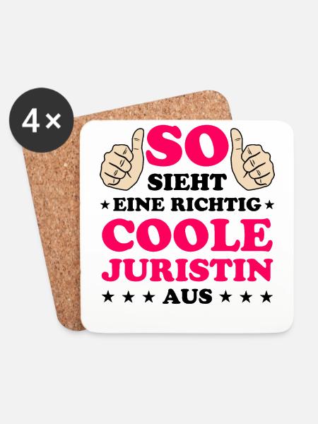 Juristin Jura Lustiger Spruch Jura Beruf Geschenk - Untersetzer (4er-Set) - Weiß