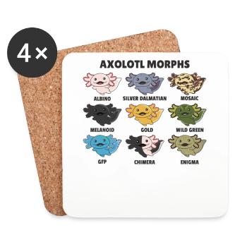 Axolotls aus der Welt süße Tiere Axolotl Arten - Untersetzer (4er-Set) - Weiß - Vorne