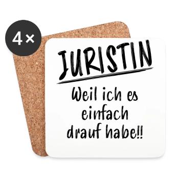 Juristin Jura Lustiger Spruch Jura Beruf Geschenk - Untersetzer (4er-Set) - Weiß - Vorne