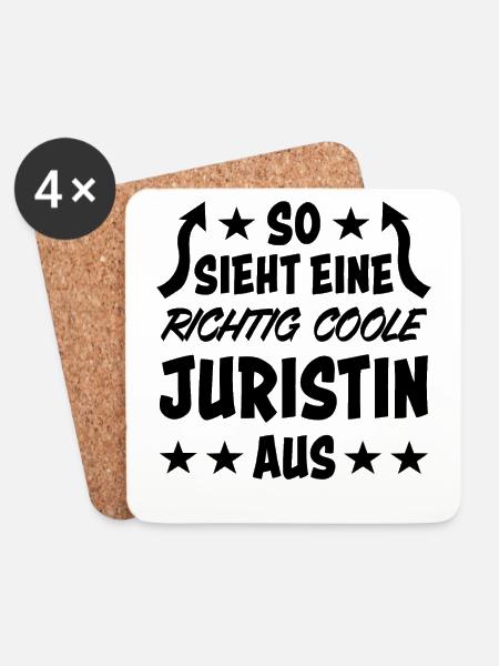 Juristin Jura Lustiger Spruch Jura Beruf Geschenk - Untersetzer (4er-Set) - Weiß