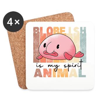 Blobfish Is My Spirit Animal - funny blobfish - Coasters (set of 4) - white - Front