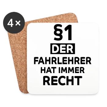Fahrlehrer Lustige Spruch Fahrschullehrer Geschenk - Untersetzer (4er-Set) - Weiß - Vorne