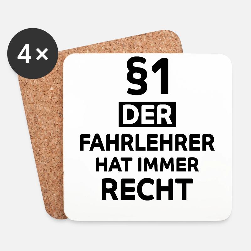 Fahrlehrer Lustige Spruch Fahrschullehrer Geschenk - Untersetzer (4er-Set) - Weiß