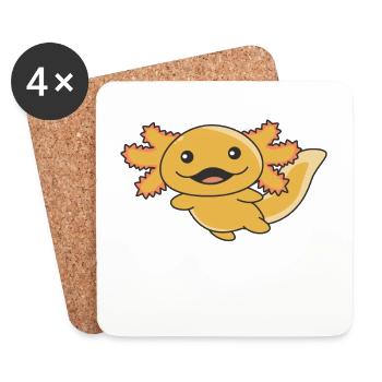 Axolotl verschiedene Arten von Axolotls süße Tiere - Untersetzer (4er-Set) - Weiß - Vorne