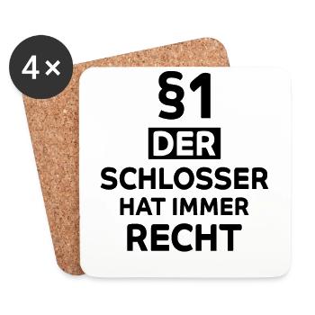 Schlosser Beruf Lustiger Spruch Schloss Geschenk - Untersetzer (4er-Set) - Weiß - Vorne