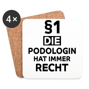 Podologin Lustige Spruch Fuß Nagelstudio Geschenk - Untersetzer (4er-Set) - Weiß - Vorne