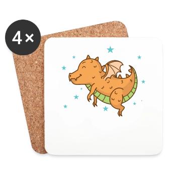 Baby Dragon Dreams Mythical Creature Fairy Tale - Coasters (set of 4) - white - Front