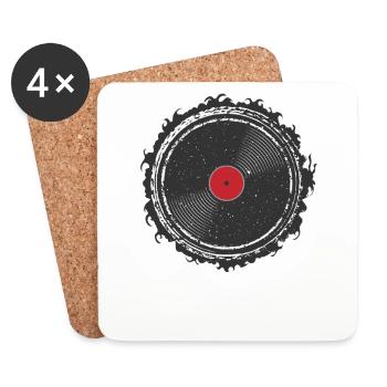 Disque vinyle Disque Musique - Dessous de verre (lot de 4) - blanc - Devant