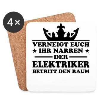 Elektriker Lustiger Spruch Elektroniker Geschenk - Untersetzer (4er-Set) - Weiß - Vorne