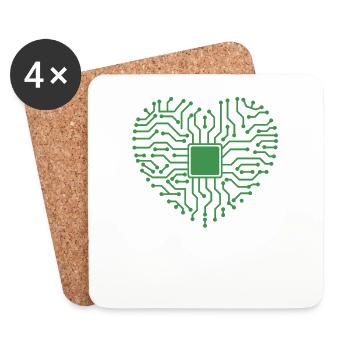 Cœur de l’électronique Profession Technologie Electricité - Dessous de verre (lot de 4) - blanc - Devant