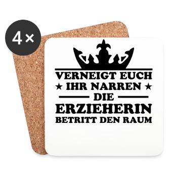 Erzieherin Perfekte Beruf Lustiger Spruch Geschenk - Untersetzer (4er-Set) - Weiß - Vorne