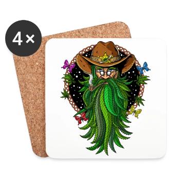 Unkraut Cowboy Stoner - Untersetzer (4er-Set) - Weiß - Vorne